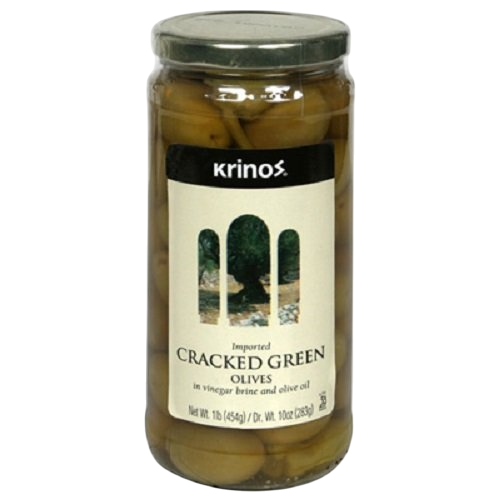 Krinos Green Cracked Olives